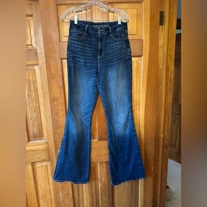 American Eagle Outfitters Blue High-Rise Flare Jeans